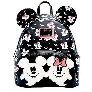 LOUNGEFLY Disney Mickey & Minnie Mouse Ghostly Glow-in-the-Dark Mini Bag